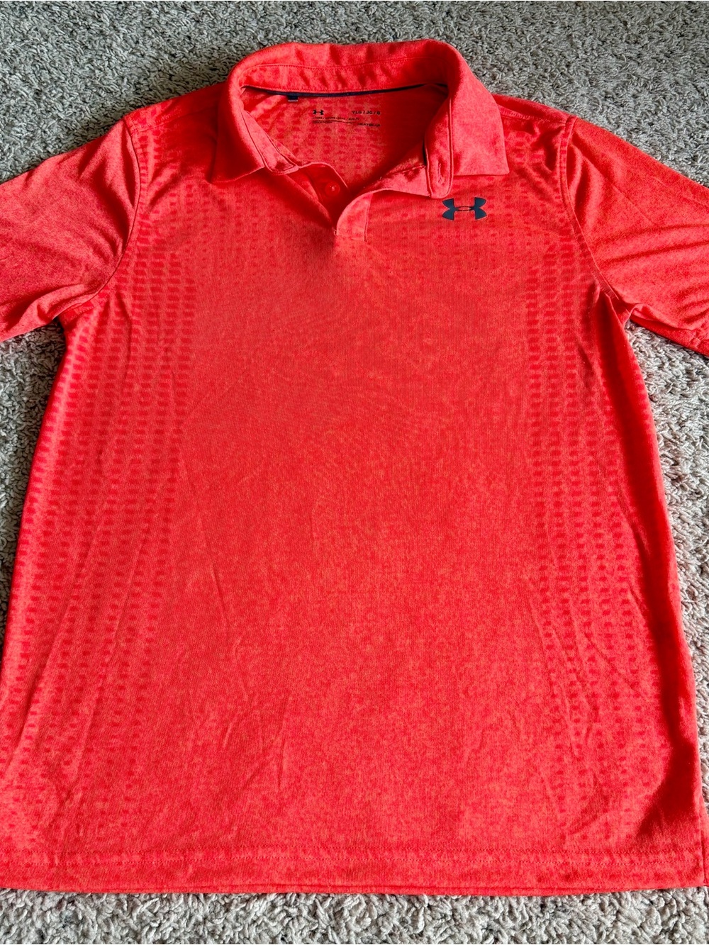 Under Armour Boys YLG Red HeatGear Performance Polo